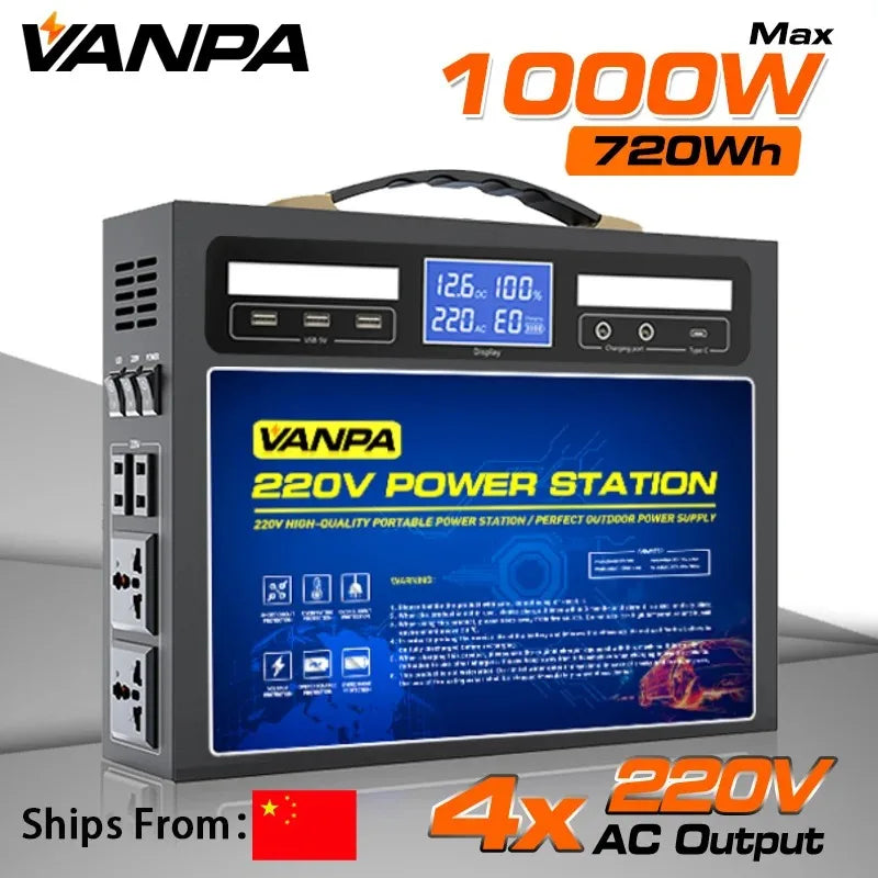 Vanpa Multi-Function Portable Power Supply 220V 1000W Generator