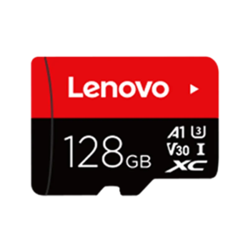 Explore the Lenovo 128GB Micro TF Card, featuring high-speed storage with 100MB/s speed in red and black. It offers V30 speed class and A1 app performance, providing reliable efficiency for your needs.