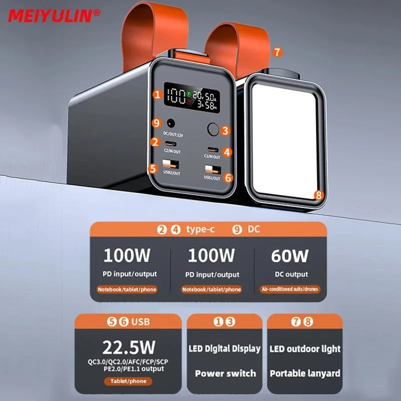 60000mAh Power Bank Station - Fast Charge & Portable