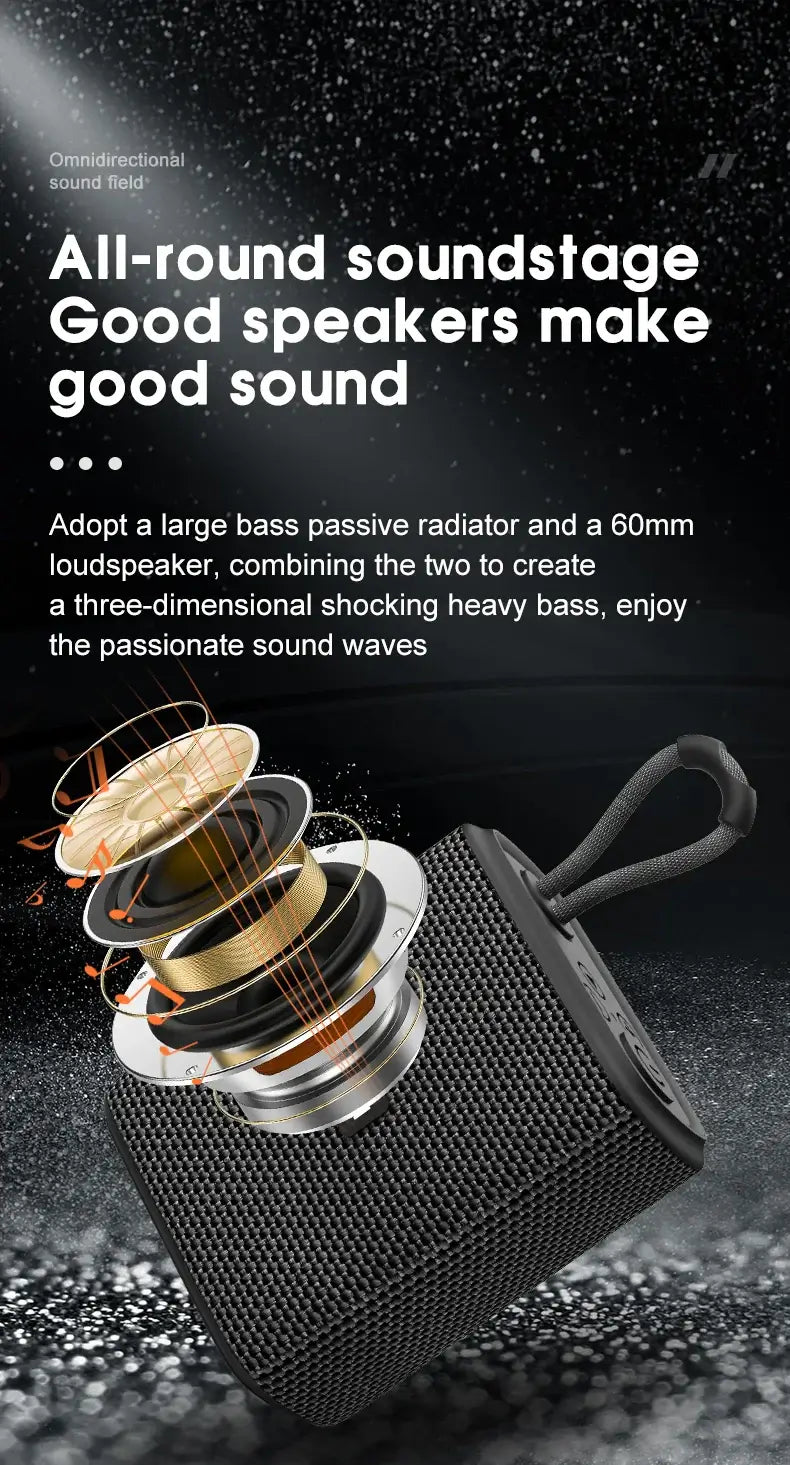 EBS-300 Mini Portable Bluetooth Speaker with IPX6 Waterproof