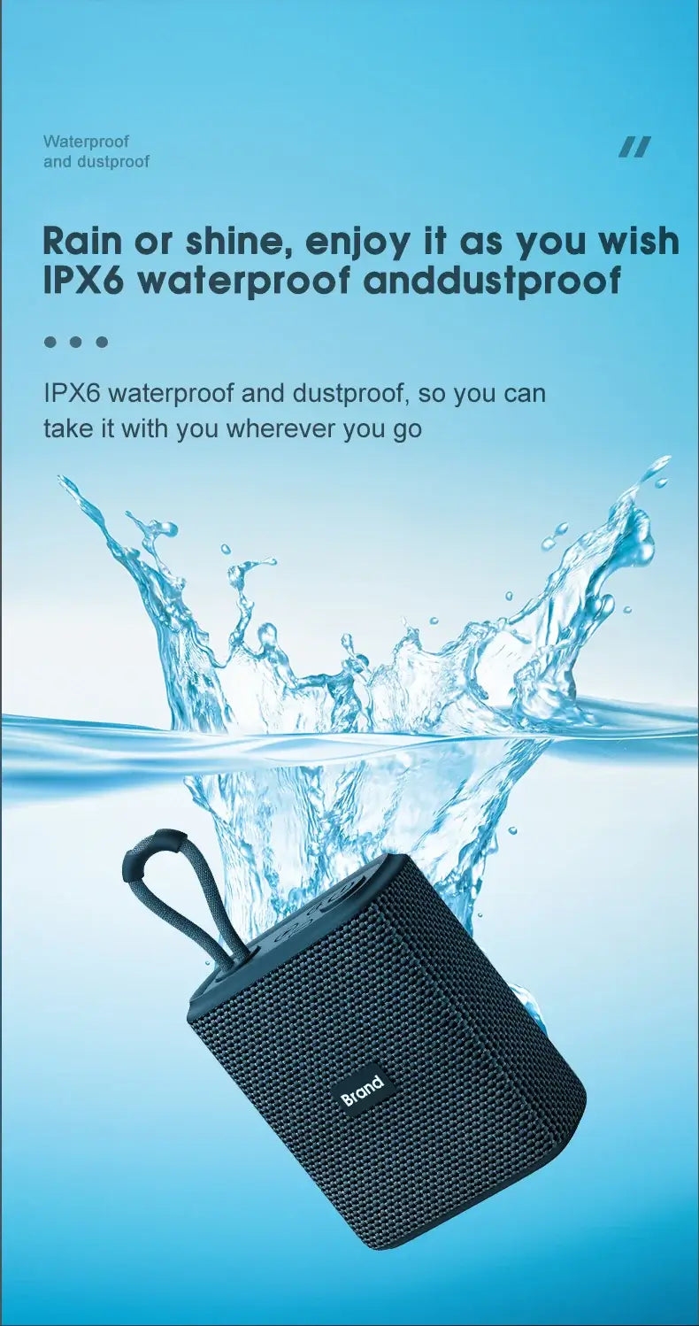 EBS-300 Mini Portable Bluetooth Speaker with IPX6 Waterproof