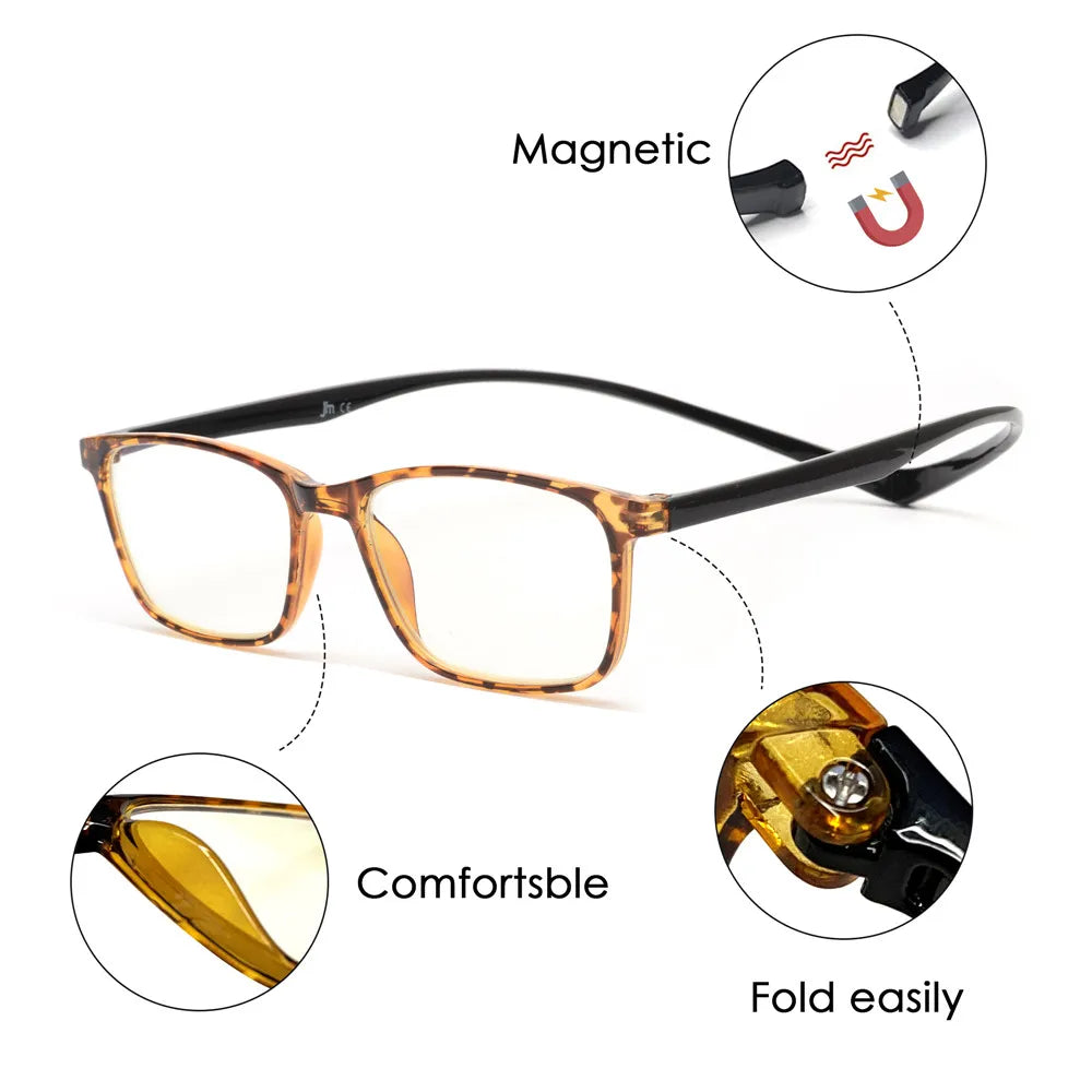JM Vintage Blue Light Glasses - Stylish Square Design