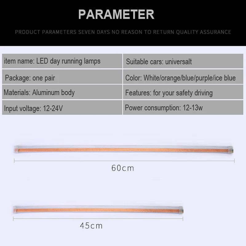 Ultra-Thin Car LED Running Light Soft Tube Strip