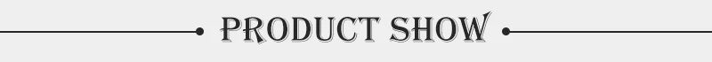 A stylish text banner with Product Show in ornate letters, flanked by horizontal lines and dots, set on a light gray background reminiscent of the clarity offered by Anti-Glare Night Vision Goggles for Clear Visibility.