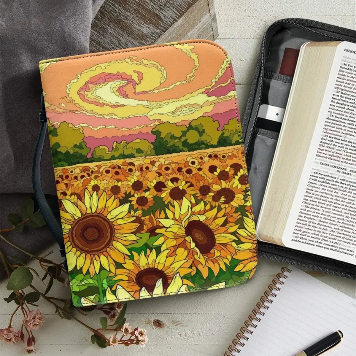 Classic Leather Print Personalized Bible Cover Case Bags