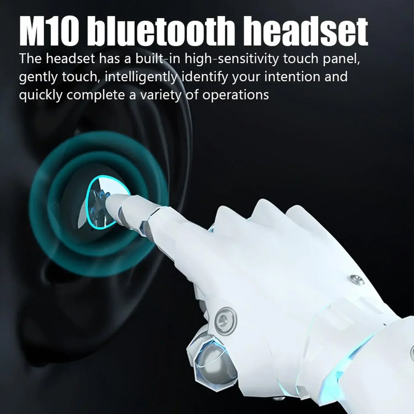 M10 trådløse Bluetooth-ørepropper med vandtæt design