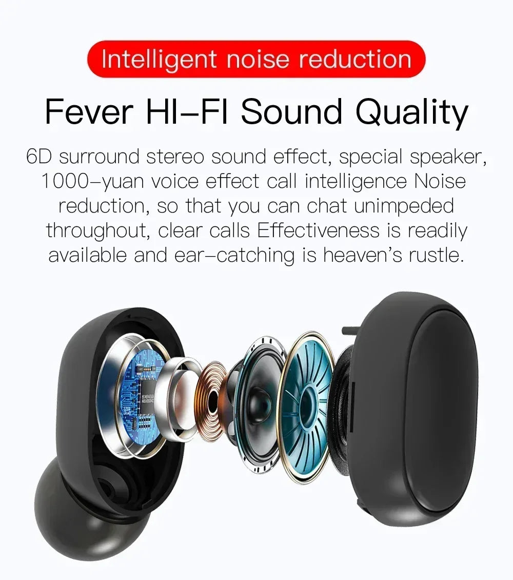 DAMORE TWS E6S Wireless Bluetooth Earphones with Noise Canceling