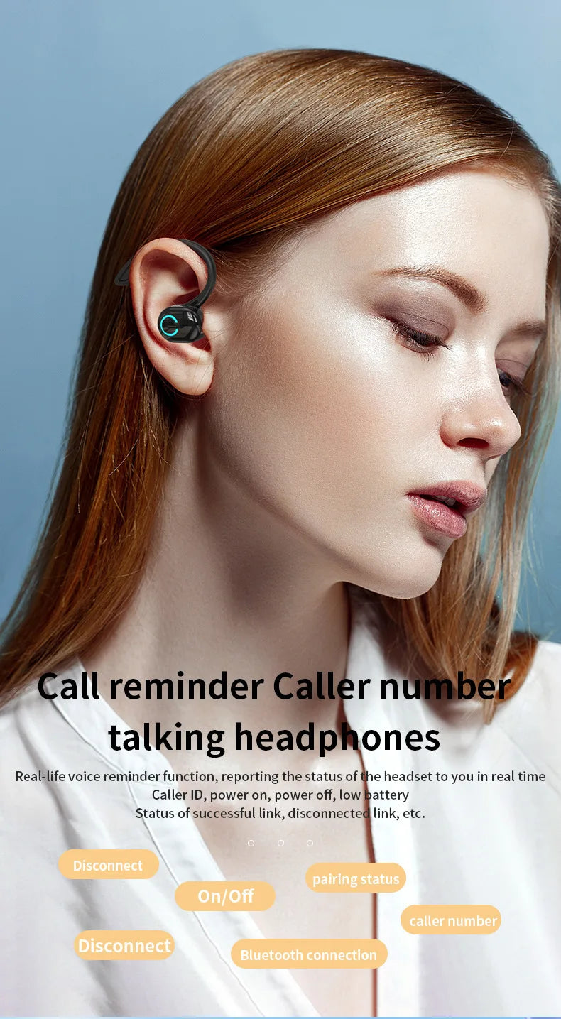 VIKEFON Bluetooth 5.2 Headset - Sport Ear Hook Design