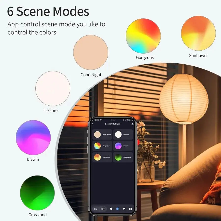 AmmToo Tuya Bluetooth Smart LED Bulb E27 - RGB Color Options