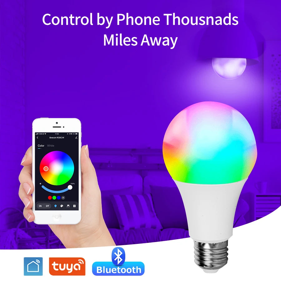 Tuya Smart LED Bulb E27 - Dimmable Bluetooth Mood Lamp