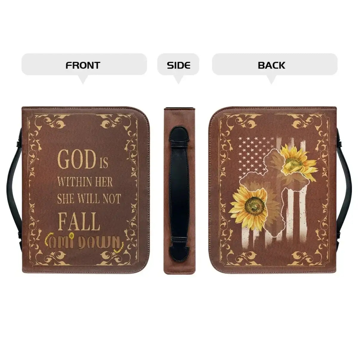 Classic Leather Print Personalized Bible Cover Case Bags