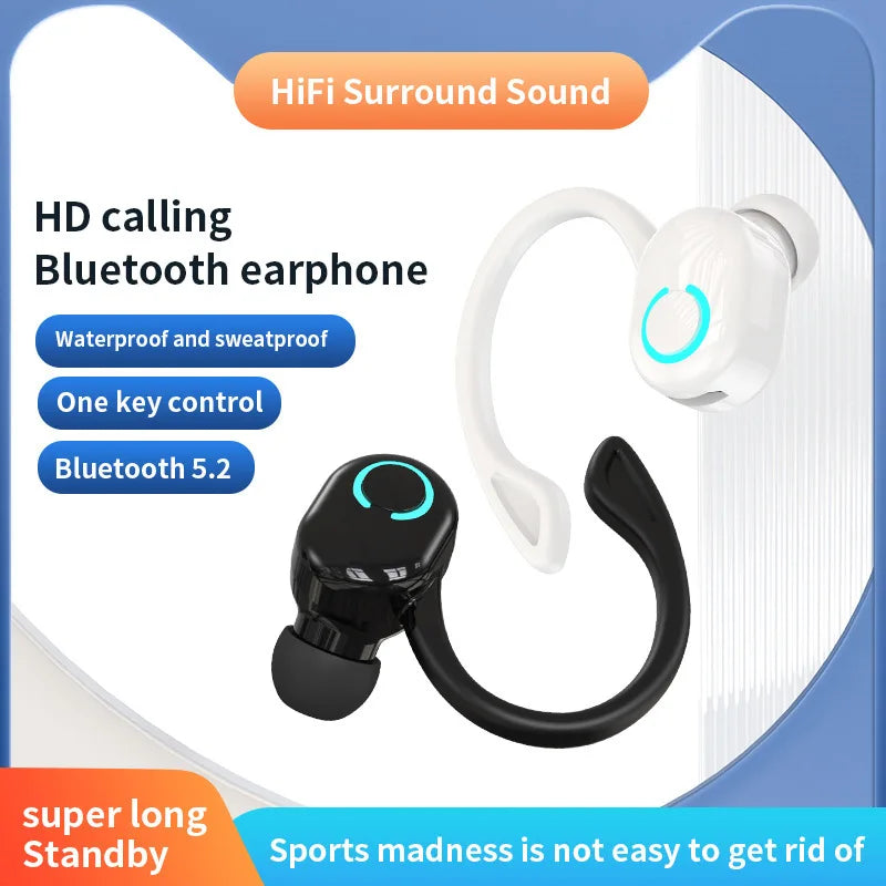 VIKEFON Bluetooth 5.2 Headset - Sport Ear Hook Design