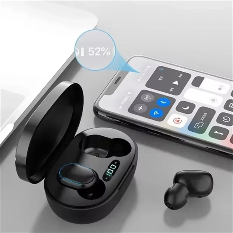 Original E7S trådløst Bluetooth-hodesett med LED-skjerm