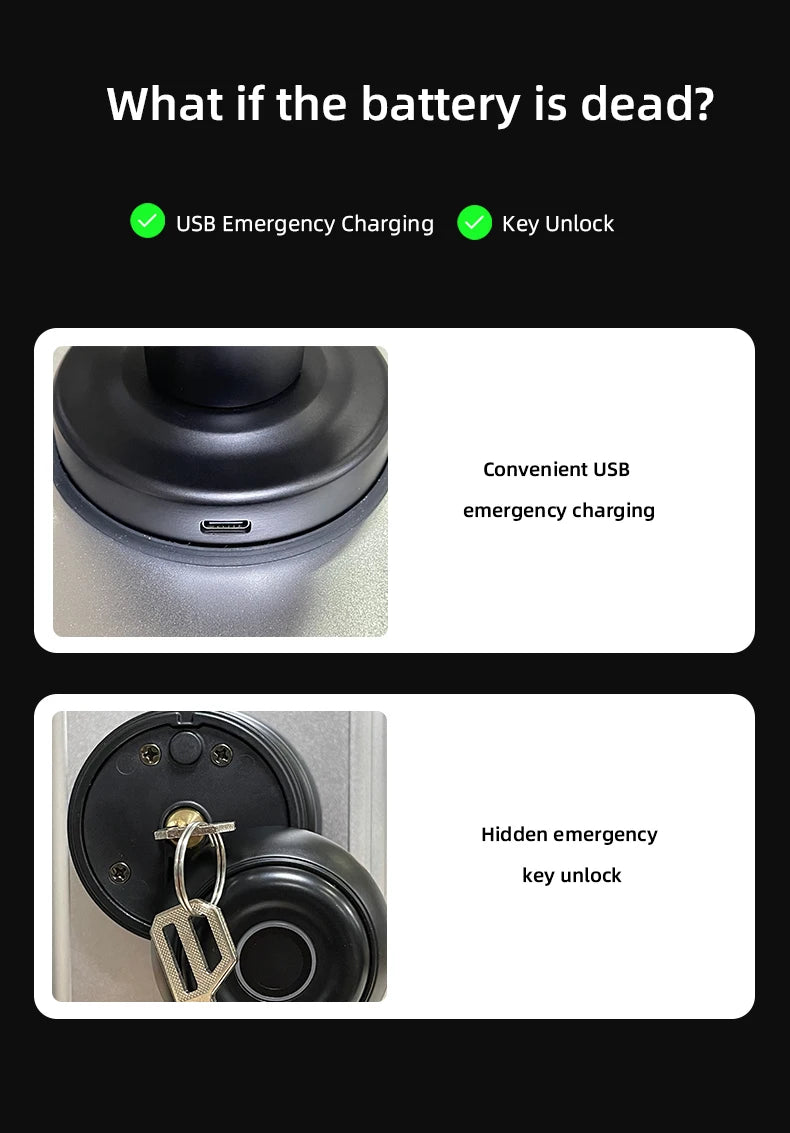 YRHAND Bluetooth Smart Lock - Easy Install Biometric Access