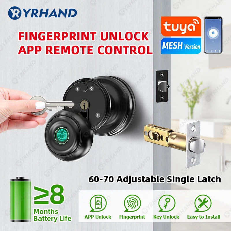 YRHAND Bluetooth Smart Lock - Easy Install Biometric Access