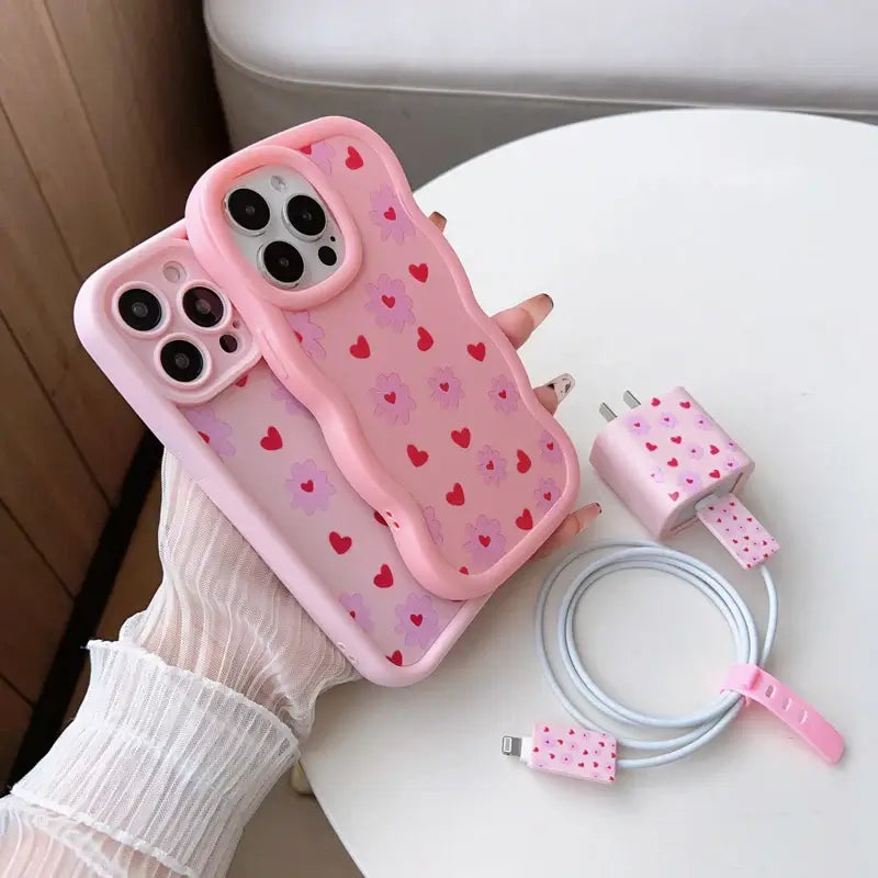 Love Sunflower iPhone 16 Fast Charger Case Set