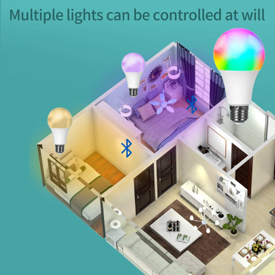 Tuya Smart LED Bulb E27 - Dimmable Bluetooth Mood Lamp