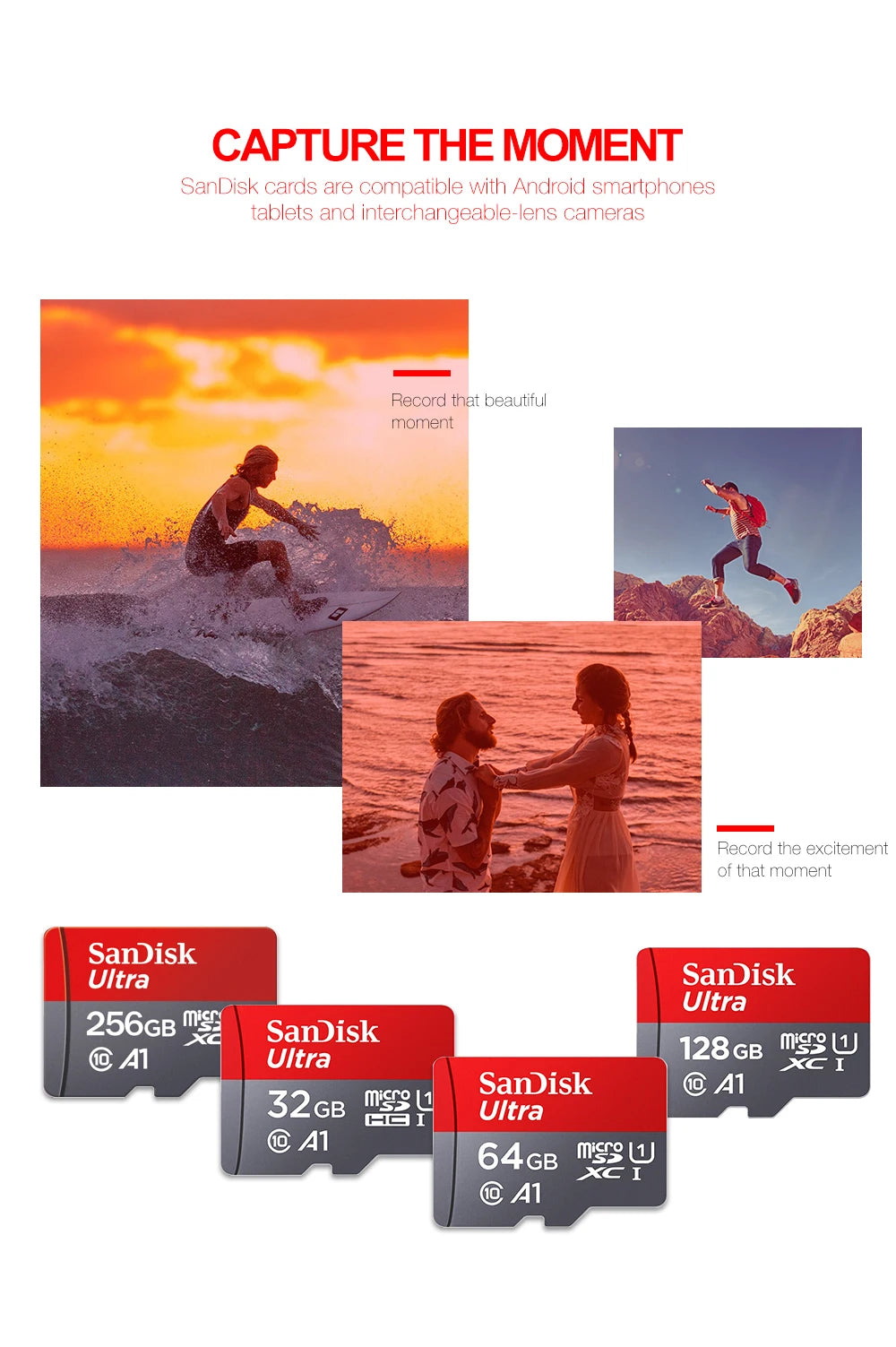 Scheda microSD SanDisk da 128 GB - Velocità A1 per prestazioni rapide