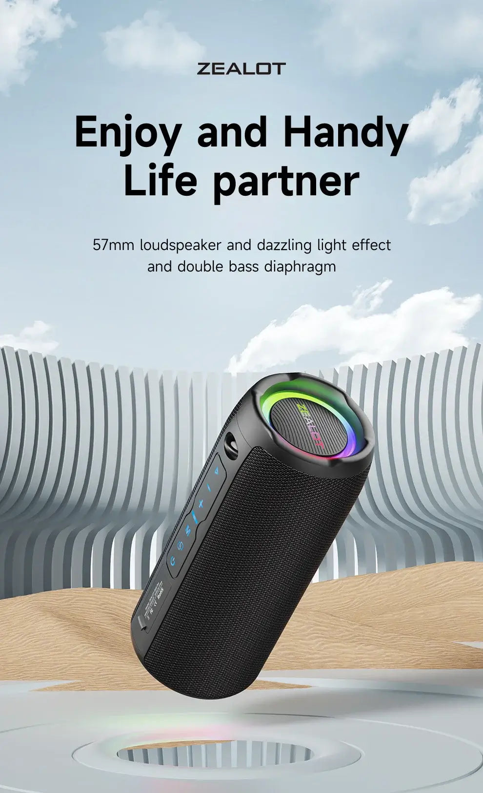 ZEALOT S49PRO Bluetooth Speaker 20W Waterproof with 10H Playtime