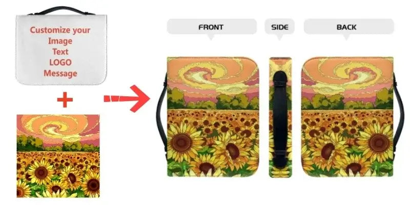 Classic Leather Print Personalized Bible Cover Case Bags