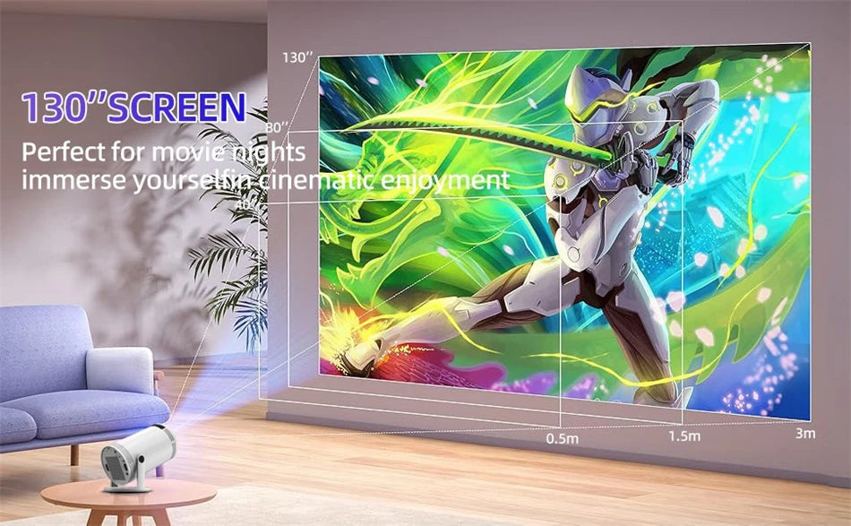 2025 New Android Smart Mini Projector 4K for Home Theater