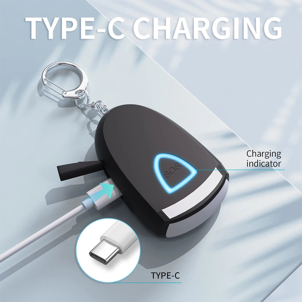 WYMECT Rechargeable Personal Alarm Keychain with Light