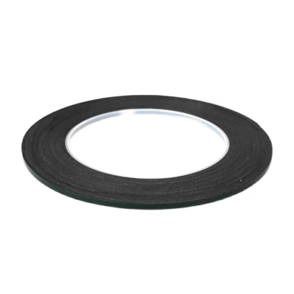 The WELIBA Adhesive Tape for Mobile Repair is a high-strength black tape, circular with a central hole, lying flat on a white background. Thin and narrow, it’s ideal for precise applications like mobile repair.