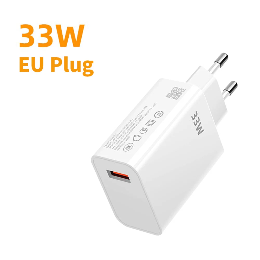 33W USB Charger Fast Charge Adapter With Type C Cable