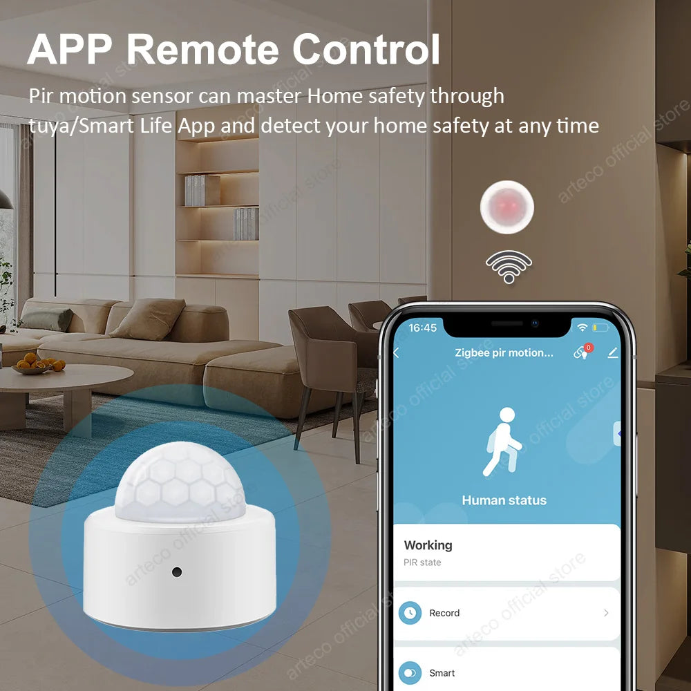 NoEnName Zigbee Mini PIR Motion Sensor - Smart Alerts Enabled