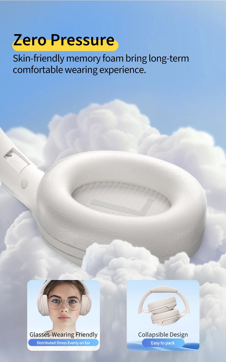 QCY H3 Lite ANC Wireless Headphones with 60-Hour Battery