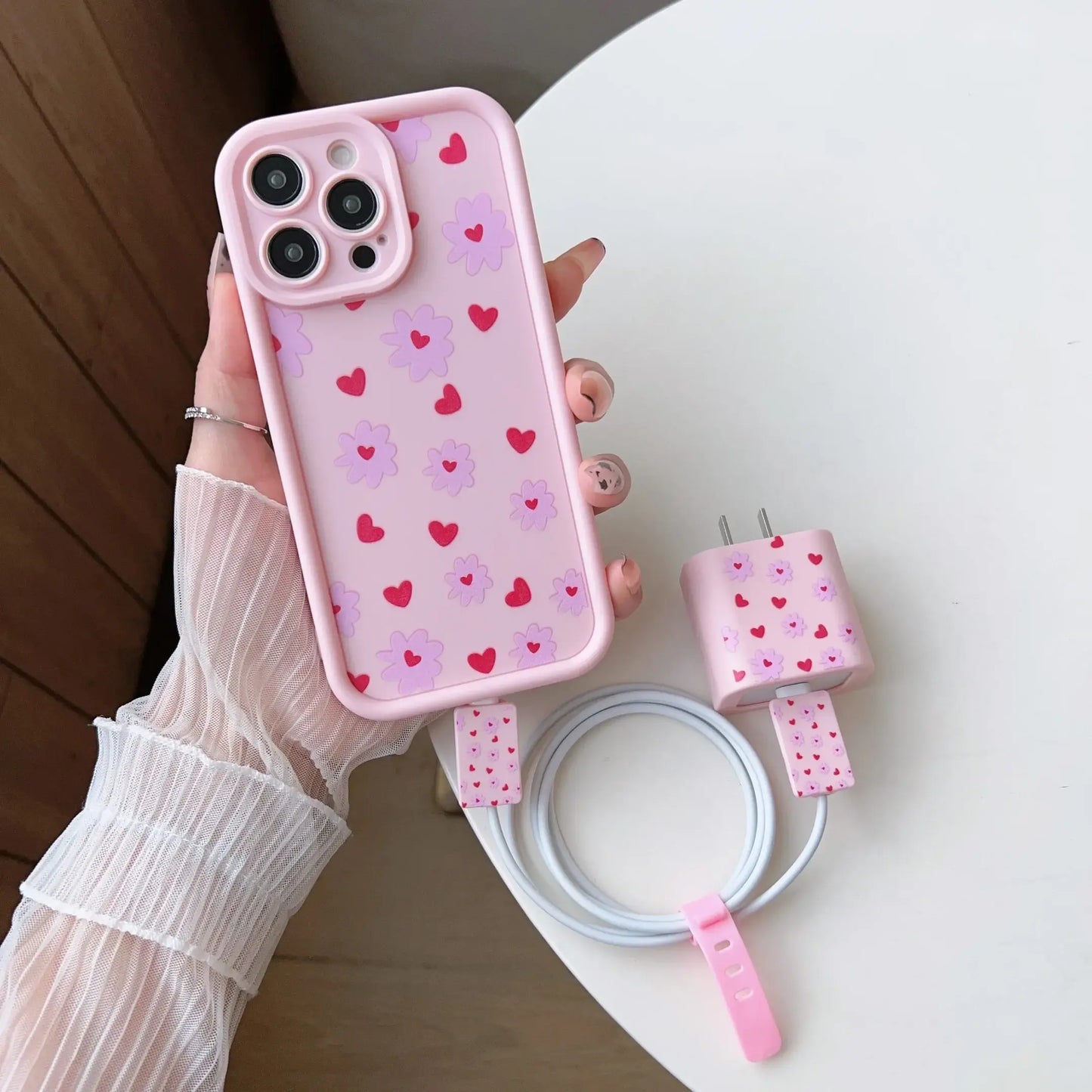 Love Sunflower iPhone 16 Fast Charger Case Set