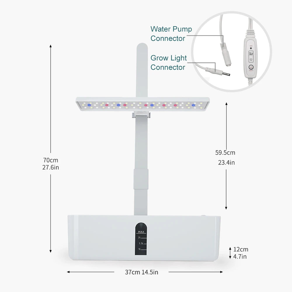Smart Hydroponics Indoor Garden Kit with LED Lights