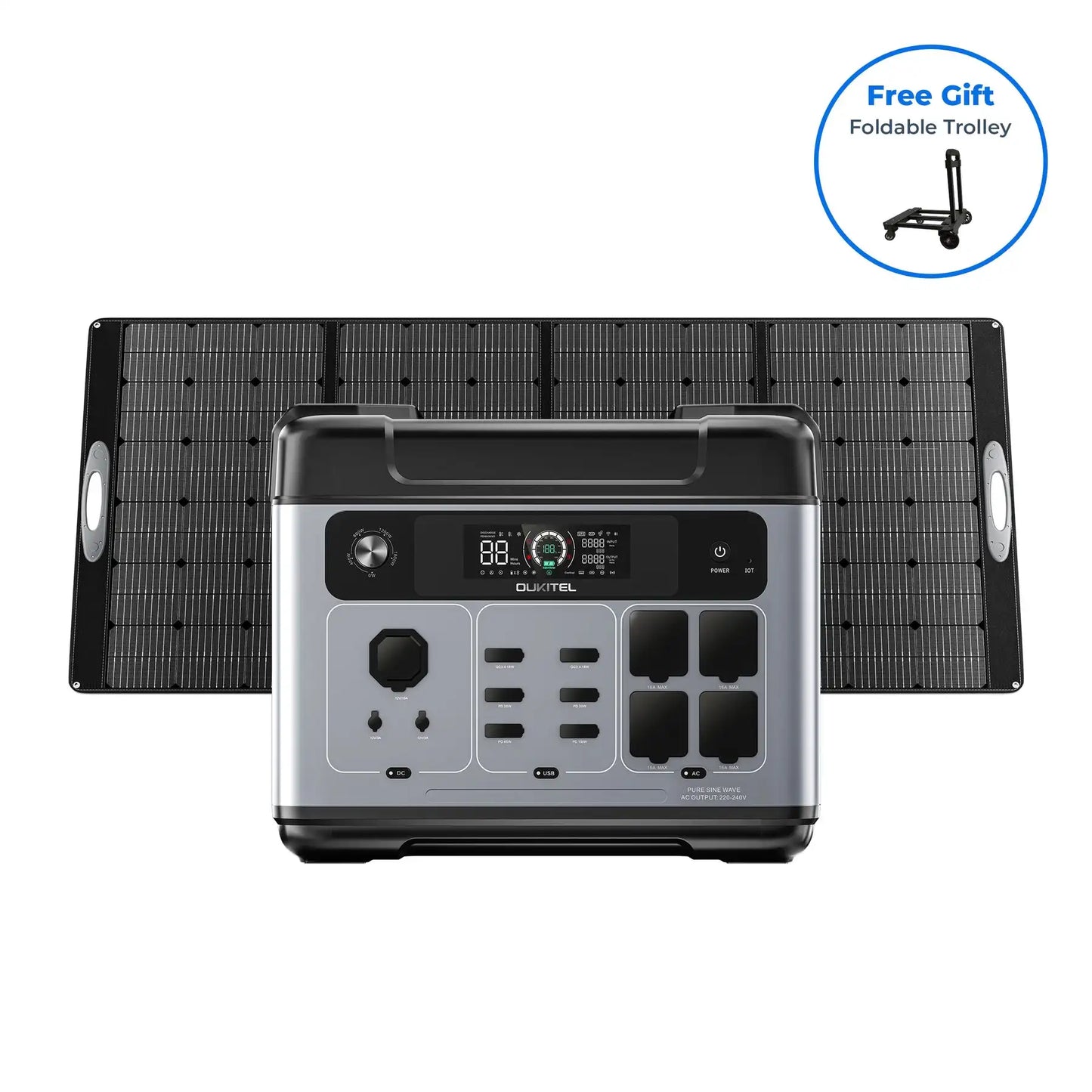 Portable P2001 Plus Solar Generator with Fast Charging