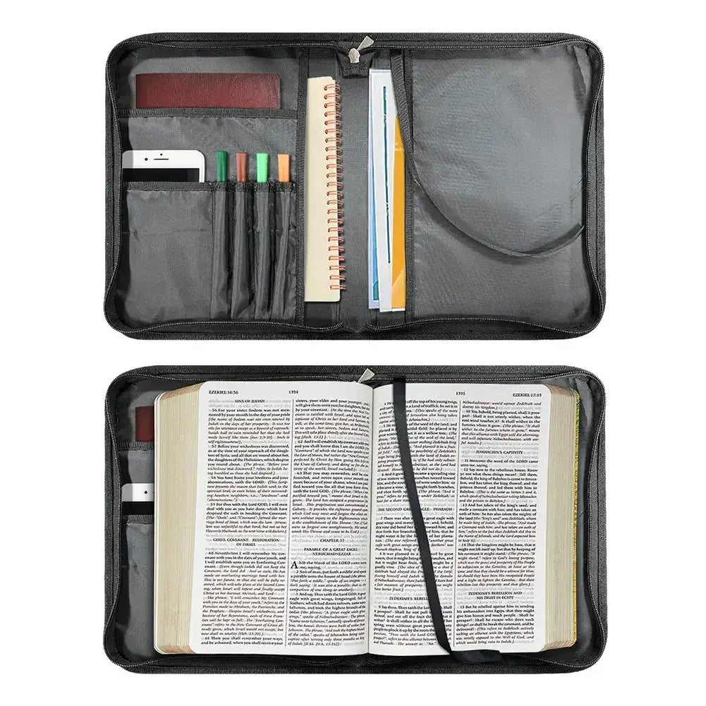 Classic Leather Print Personalized Bible Cover Case Bags