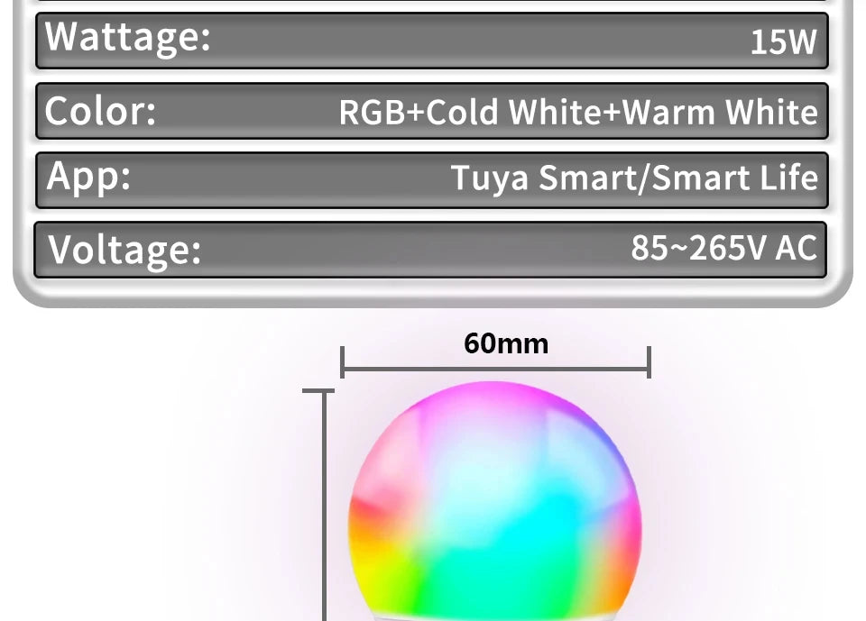 Smart RGB LED Bulb E27 - Tuya App Controlled