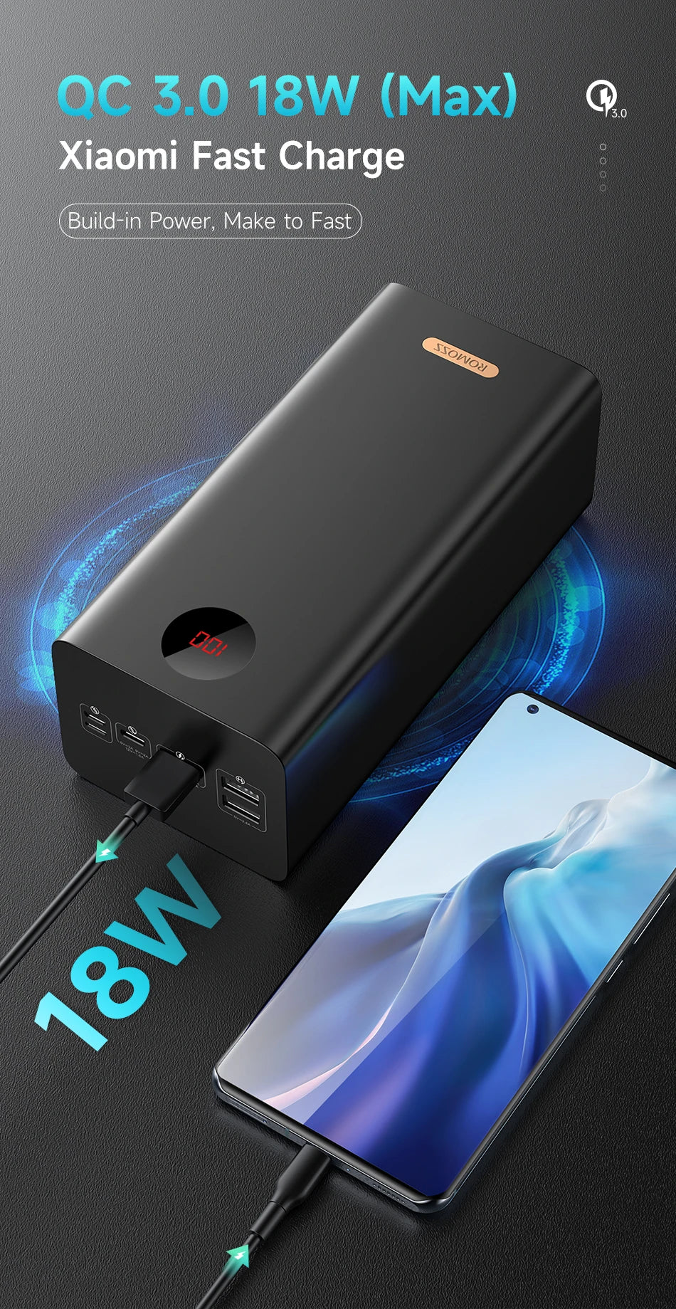 ROMOSS PEA60 60000mAh Power Bank - Fast Charging Solution
