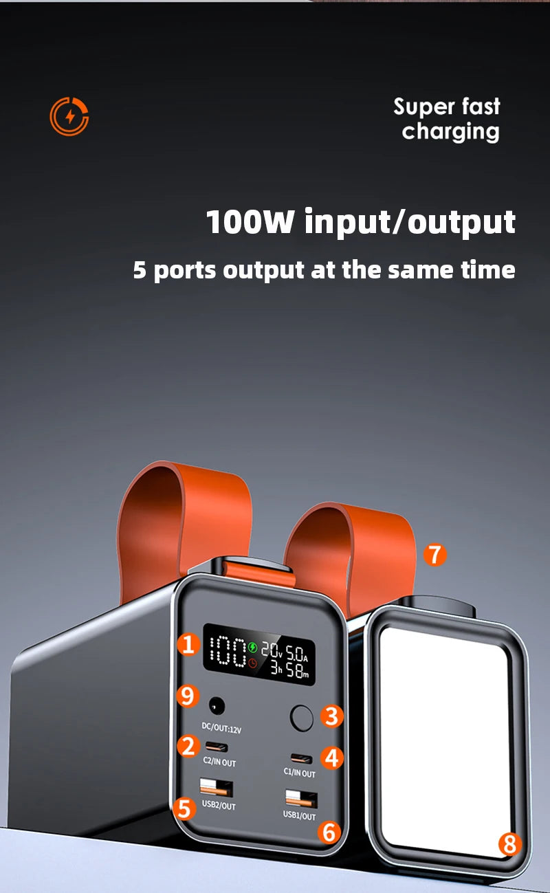 60000mAh Power Bank Station - Fast Charge & Portable