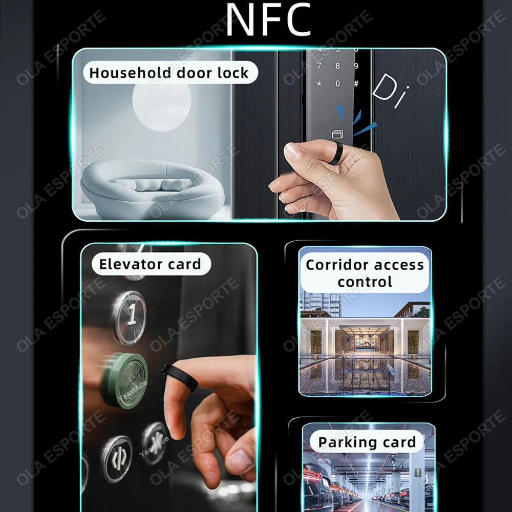 Ola Esporte Smart Ring - Monitoraggio della salute in tempo reale e accesso NFC