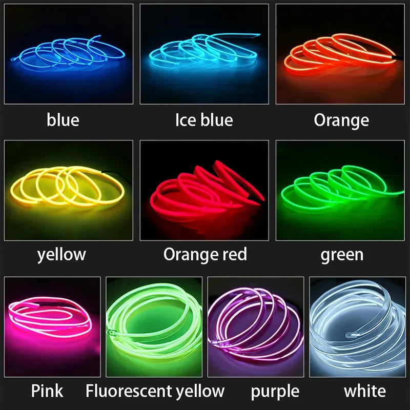 3M/5M Car Interior Led Neon Strip EL Wiring Diode