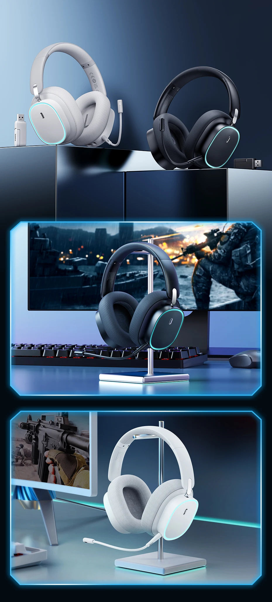 Baseus GH02 Gaming Wireless Headphones with 40-Hour Playtime