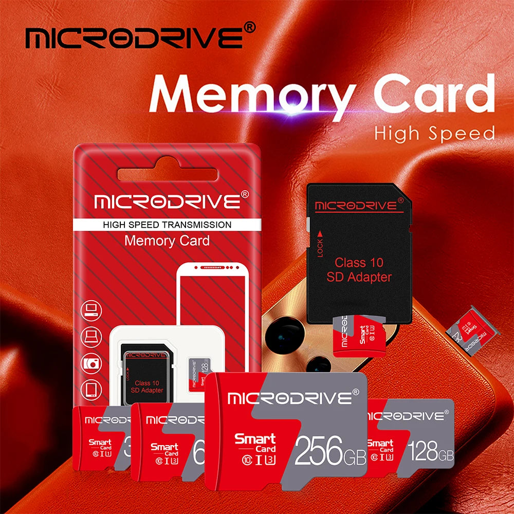 High Speed Class 10 microSD Card - 8GB to 128GB Capacity