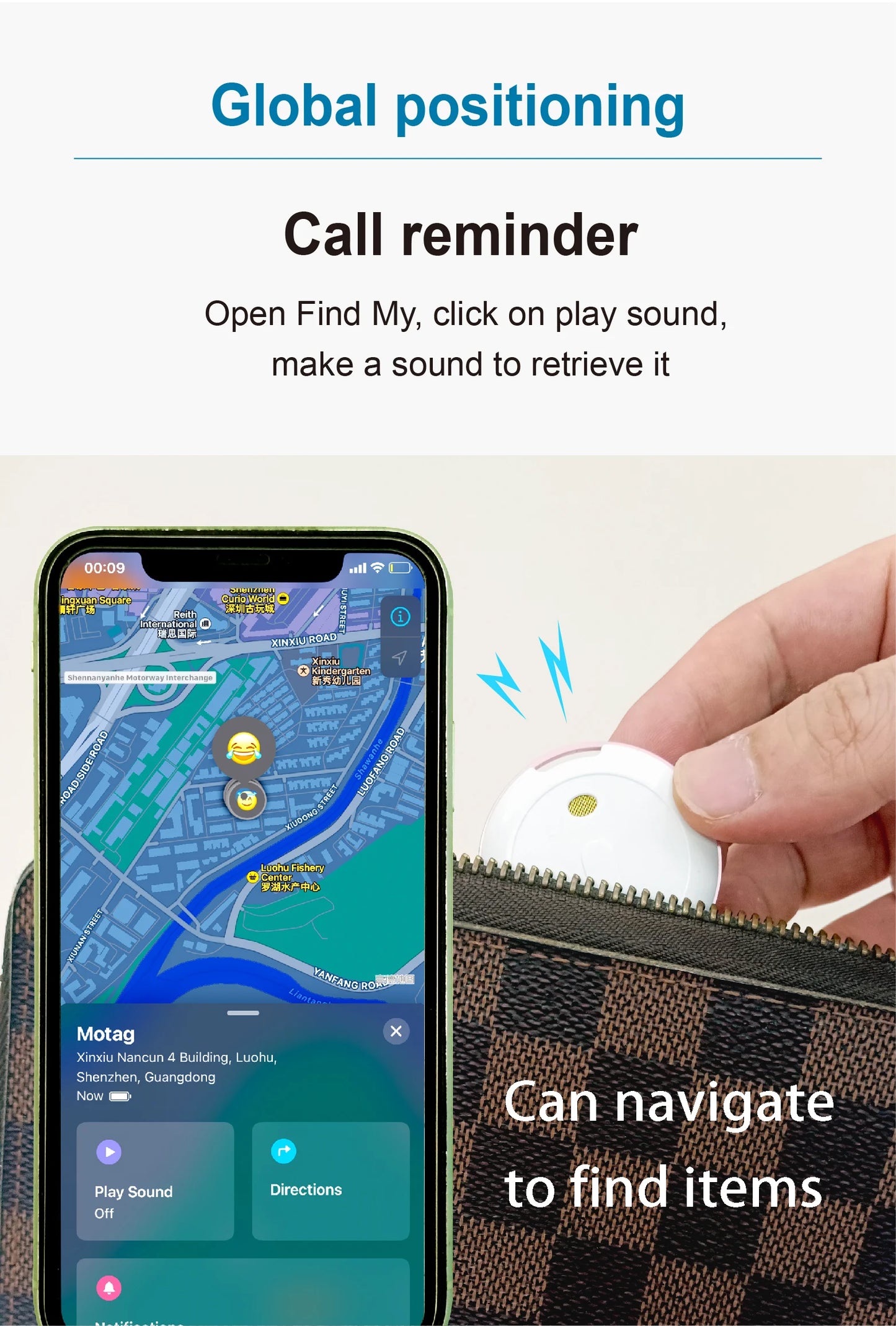 NoEnName Mini Bluetooth GPS Tracker - Uanstrengt lokalisering