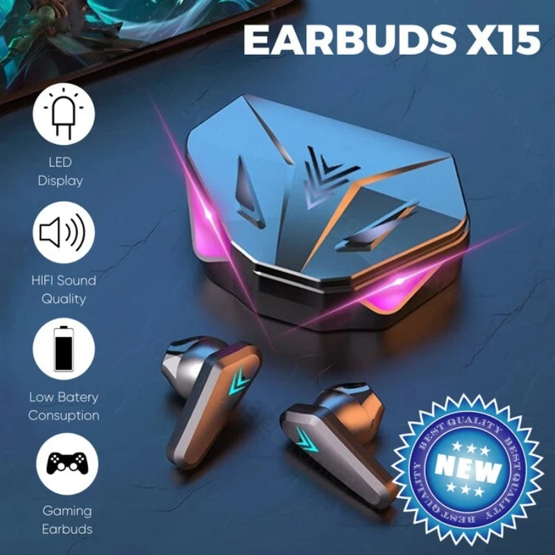 X15 TWS Gaming Earbuds Wireless HiFi Sound With Mic