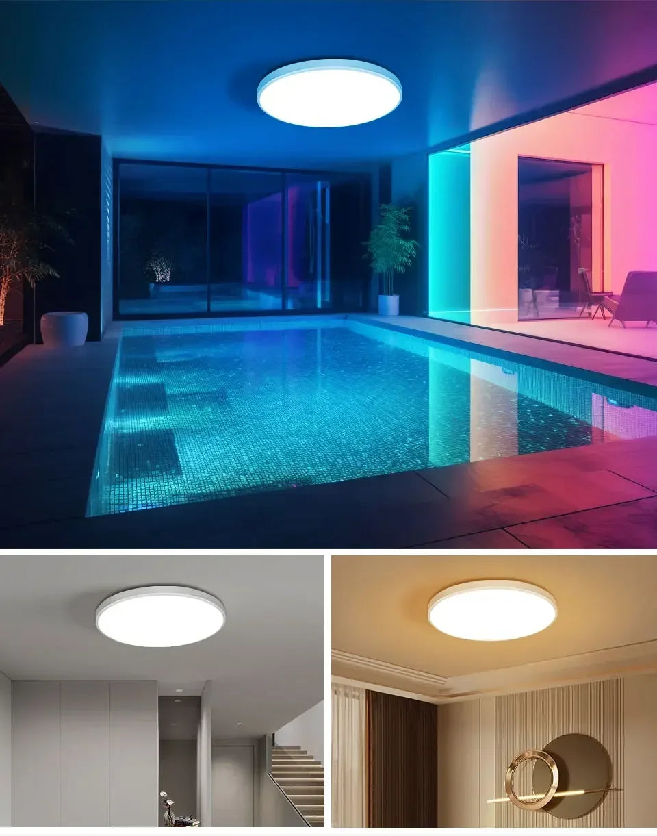 Tuya WiFi LED-taklampe - dimbar RGB smart belysning