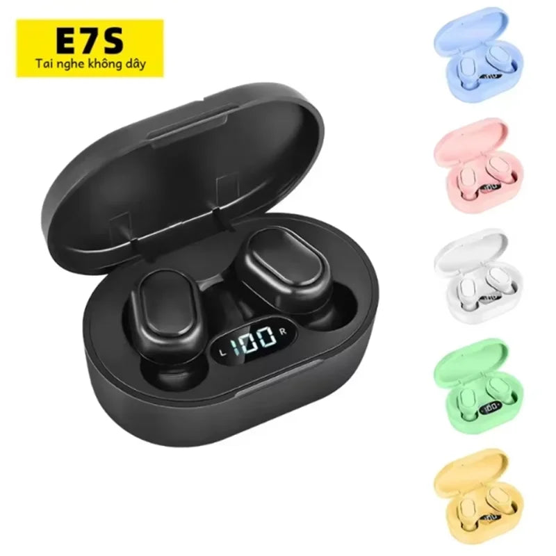 Original E7S trådløst Bluetooth-hodesett med LED-skjerm