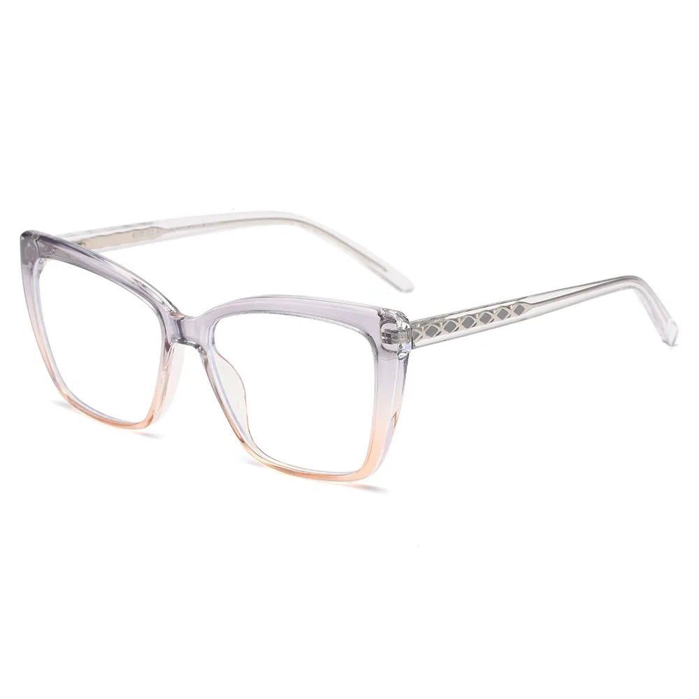 The AABV Womens Cat Eye Bifocal Reading Glasses offer stylish clarity with a chic square gradient frame and subtle diamond-patterned arms—ideal as computer prescription readers for a modern look.