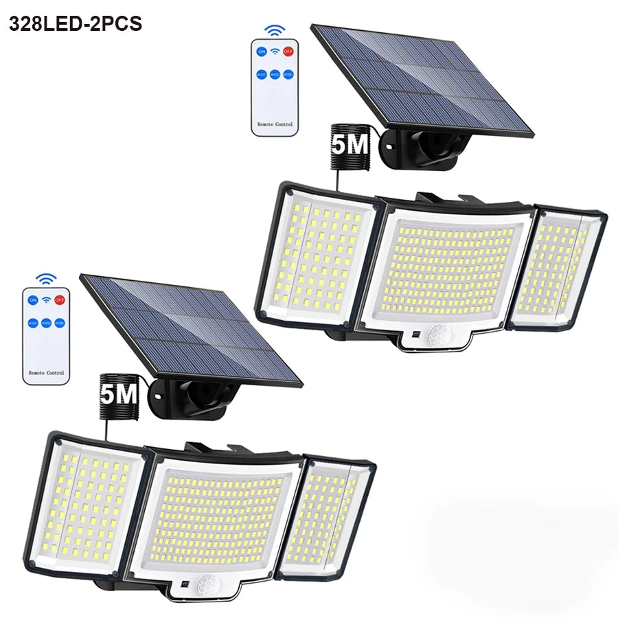 Newstyle Solar Flood Lights with Motion Sensor, Waterproof