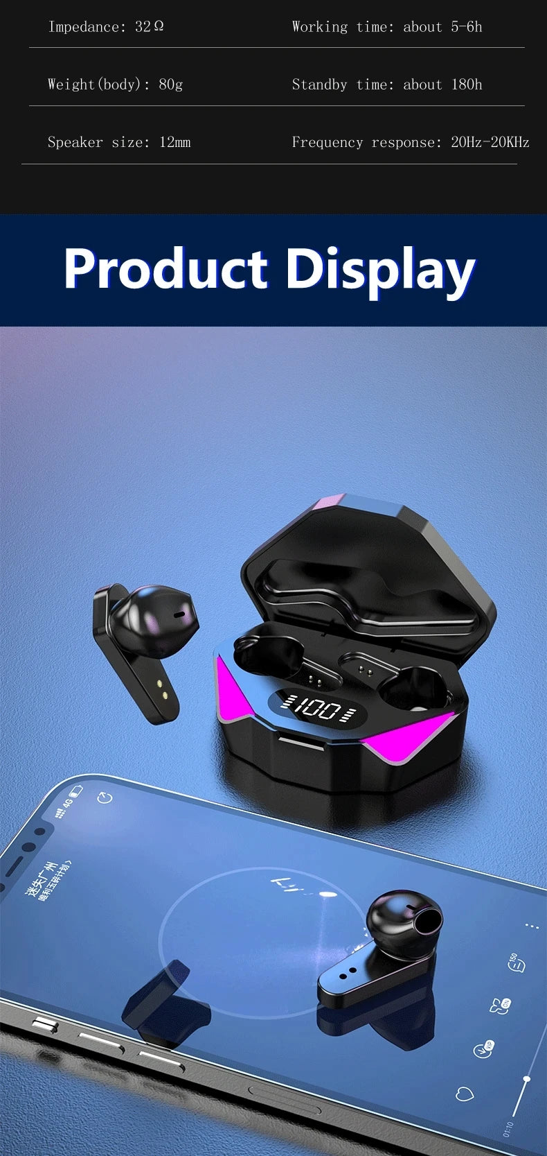 X15 TWS Gaming Earbuds Wireless HiFi Sound With Mic