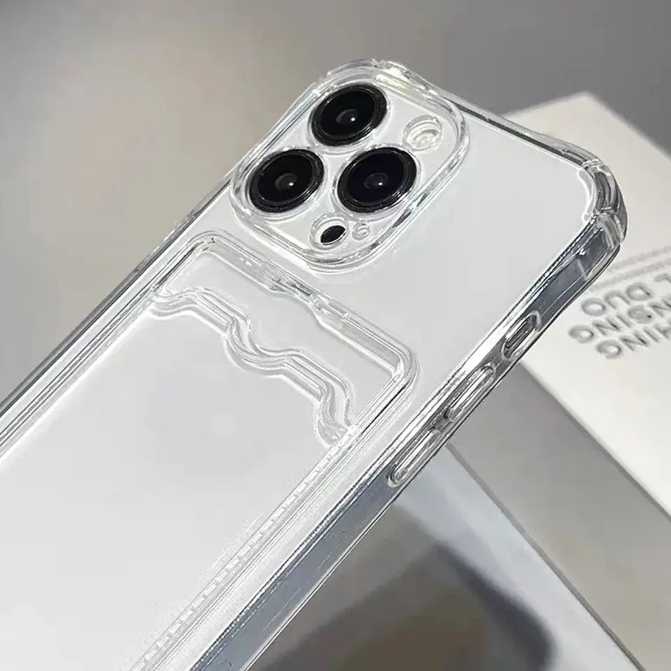 Shockproof Clear Phone Case with Card Pocket