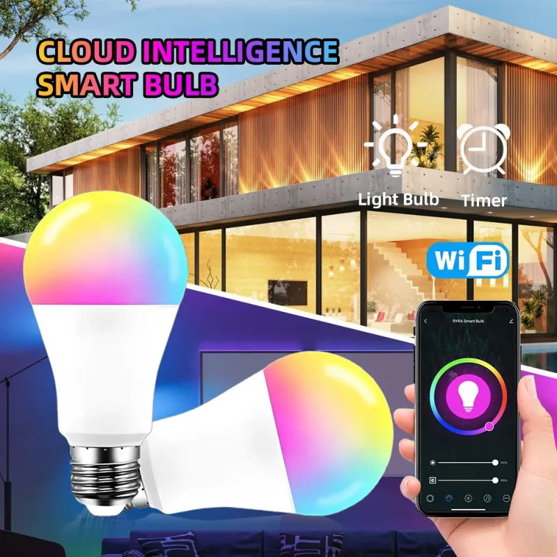 Tuya Smart LED-pære E27 - RGB Bluetooth-lys som kan dimmes